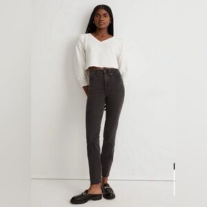 Madewell Petite Stovepipe jeans in Banberry Wash: Raw Hem Edition
